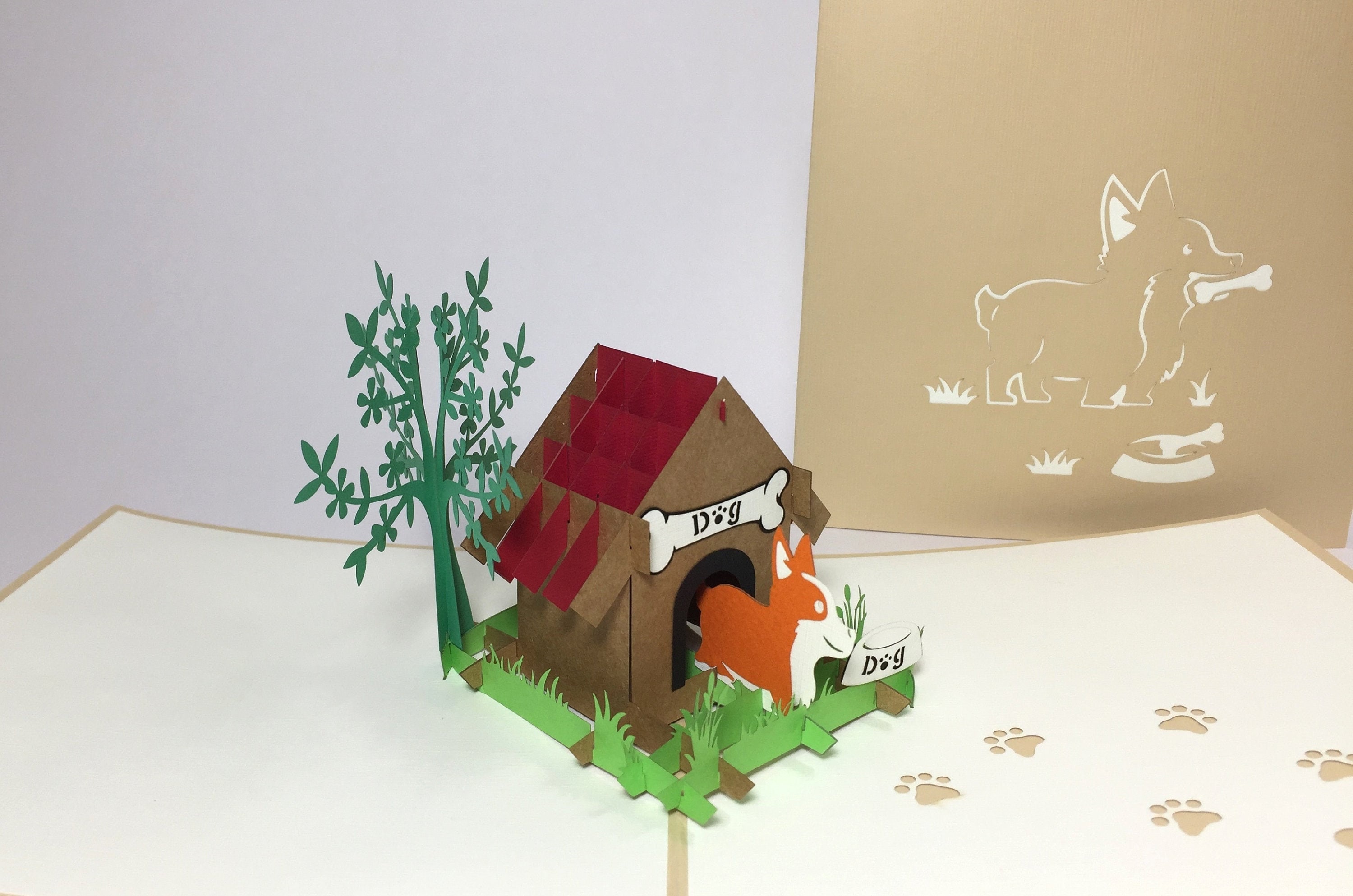 Dog House - Funny Pop Up Birthday Card - Cute Corgi Dog Birthday Card - Funny Kid's Birthday Card - Get Well Card - Congratulations Card