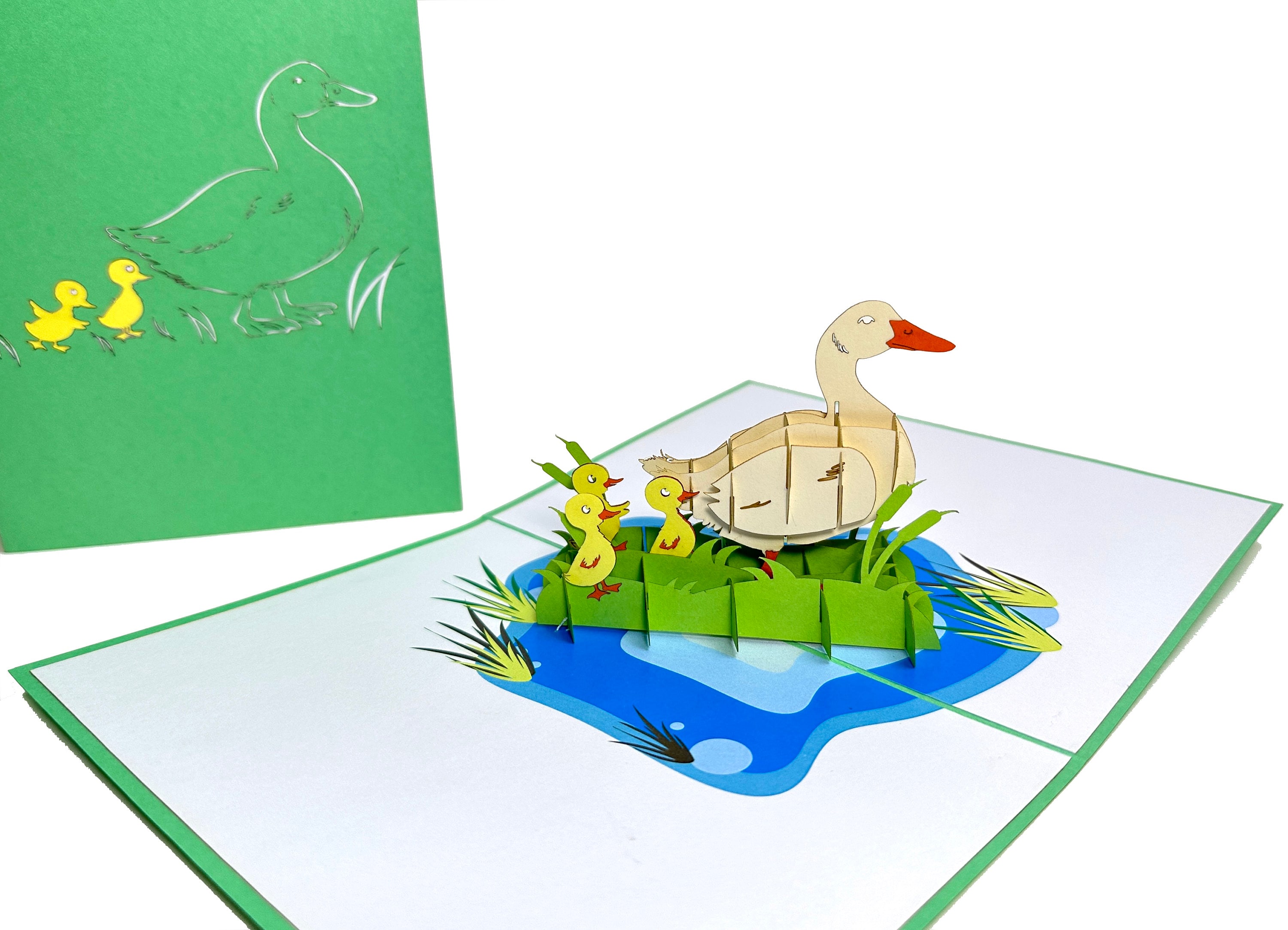 Pop Up Duck Family Mother's Day Card - Father's Day Card - 3D Cute Baby Shower Card - Funny New Mom Card - Congratulations New Baby Card